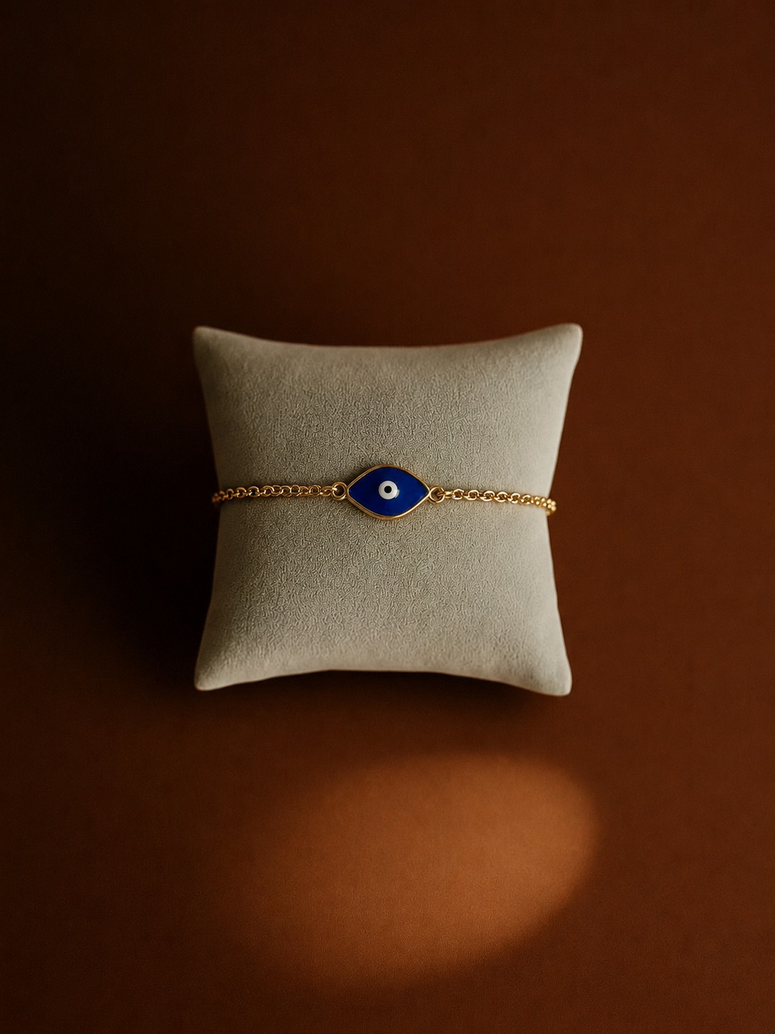 Blue Enamel Evil Eye Chain Bracelet