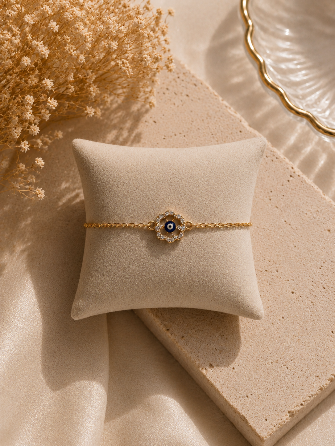 Crystal Halo Evil Eye Bracelet