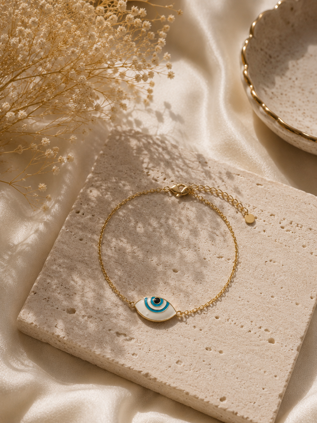 Almond Evil Eye Enamel Bracelet
