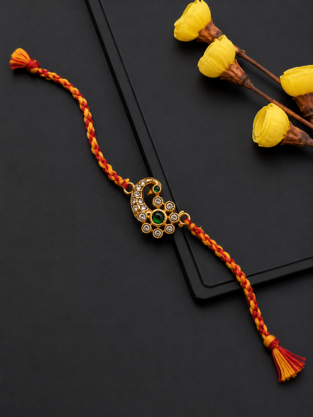 Gold lumba tassel rakhi
